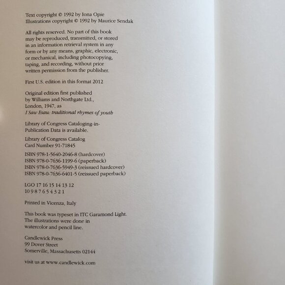 I Saw Esau: The Schoolchild's Pocket Book 20th Anv Maurice Sendak (PB, 1992) - Picture 3 of 7